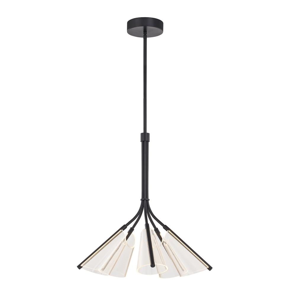 Kuzco Lighting CH62628-BK/LG Mulberry 28-in LED Chandelier, UL Listed, Black/Light Guide