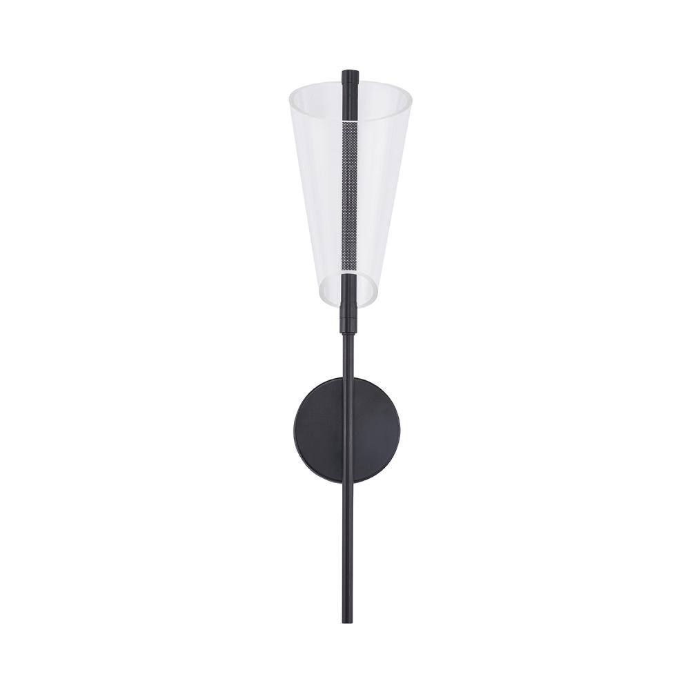 Kuzco Mulberry WS62524-BK/LG LED Wall Sconce, UL Damp Rated, Black/Light Guide