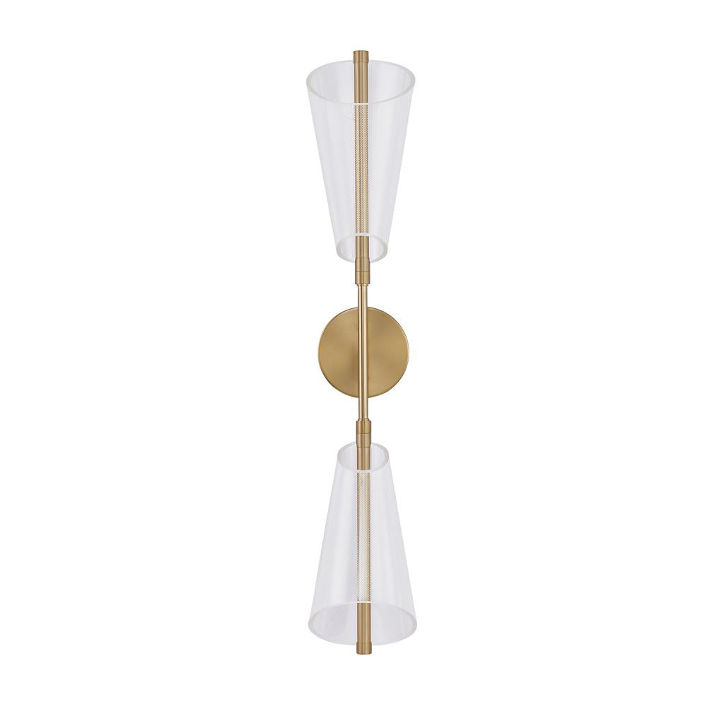 Kuzco Mulberry WS62629-BG/LG Wall Sconce, UL Damp Rated, Brushed Gold/Light Guide