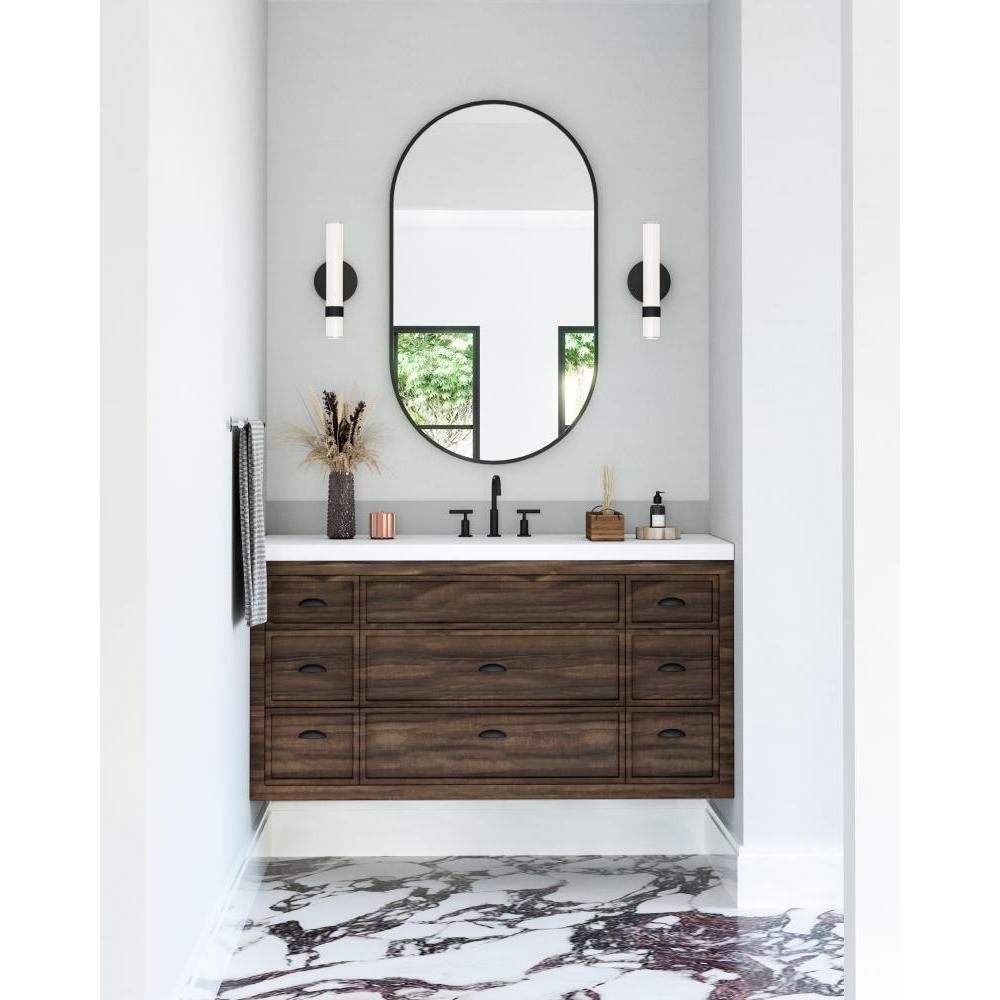 ALORA Lighting Madison WV324114UBGO Wall/Vanity Light Fixture, UL Damp Rated, Urban Bronze/Glossy Opal