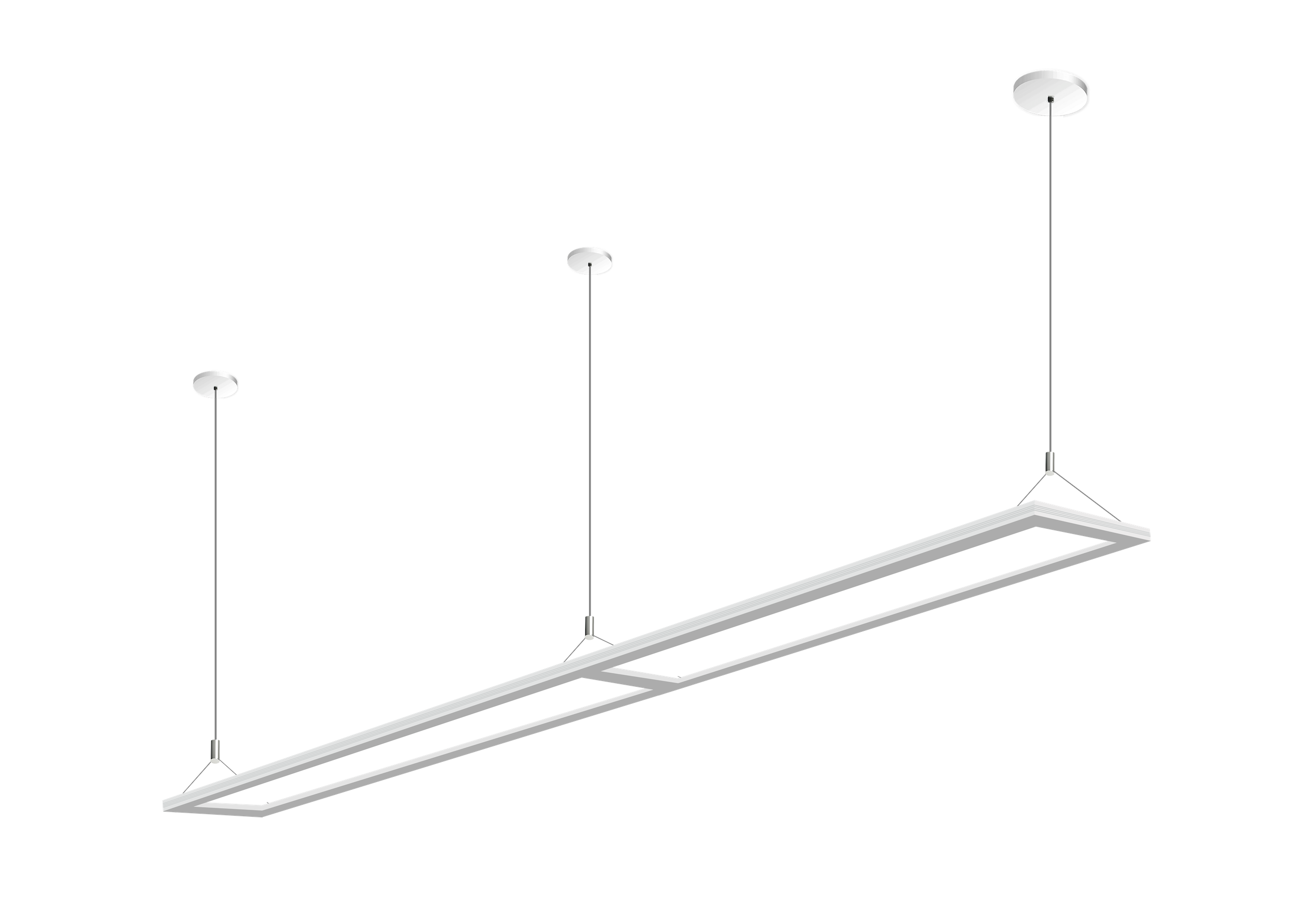 Linear Suspension LED Lighting Fixture Up Down Indirect Direct - White