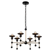 ALORA Lighting CH343625MBCN Chandeliers, 6 Lights, Matte Black/Cotton