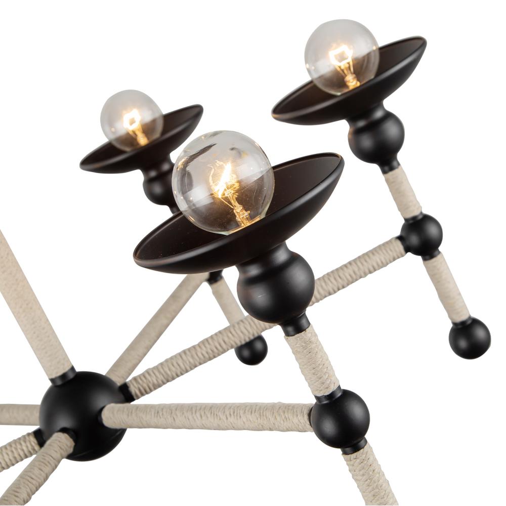 ALORA Lighting CH343625MBCN Chandeliers, 6 Lights, Matte Black/Cotton