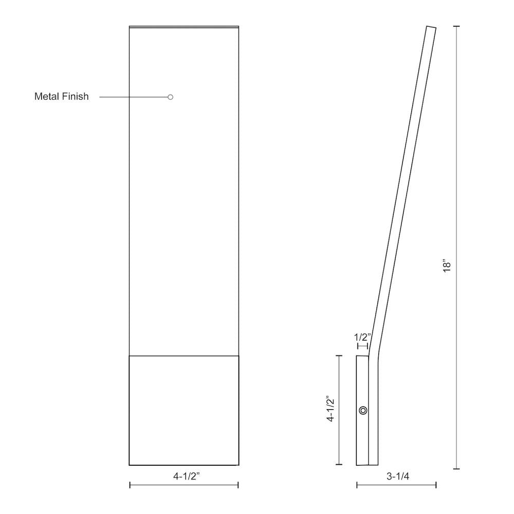 Kuzco Nevis EW7918-GH Exterior Wall Sconce, UL Damp Rated, Graphite