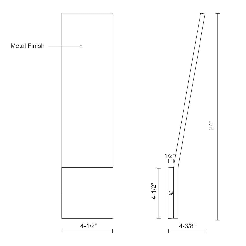 Kuzco Nevis EW7924-GH Exterior Wall Sconce, UL Damp Rated, Graphite