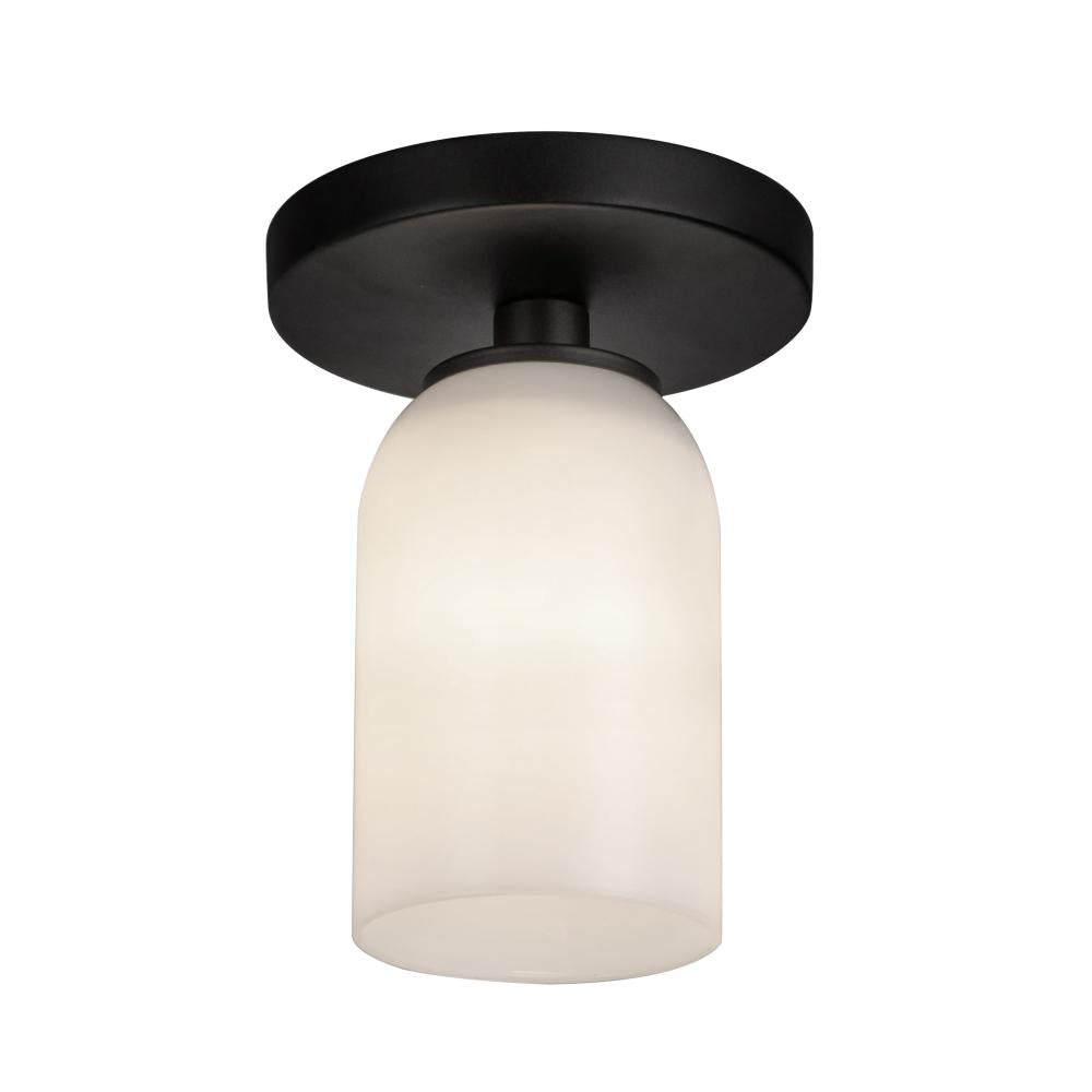 Kuzco Nola SF57704-BK/GO Semi-Flush Mount, 40W, Black/Glossy Opal Glass