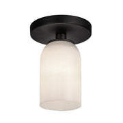 Kuzco Nola SF57704-BK/GO Semi-Flush Mount, 40W, Black/Glossy Opal Glass