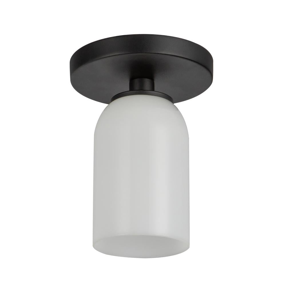 Kuzco Nola SF57704-BK/GO Semi-Flush Mount, 40W, Black/Glossy Opal Glass