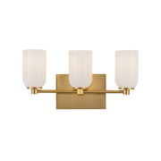 Kuzco VL57718-BG/GO Vanity Light Fixture, UL Damp Rated, Brushed Gold/Glossy Opal Glass