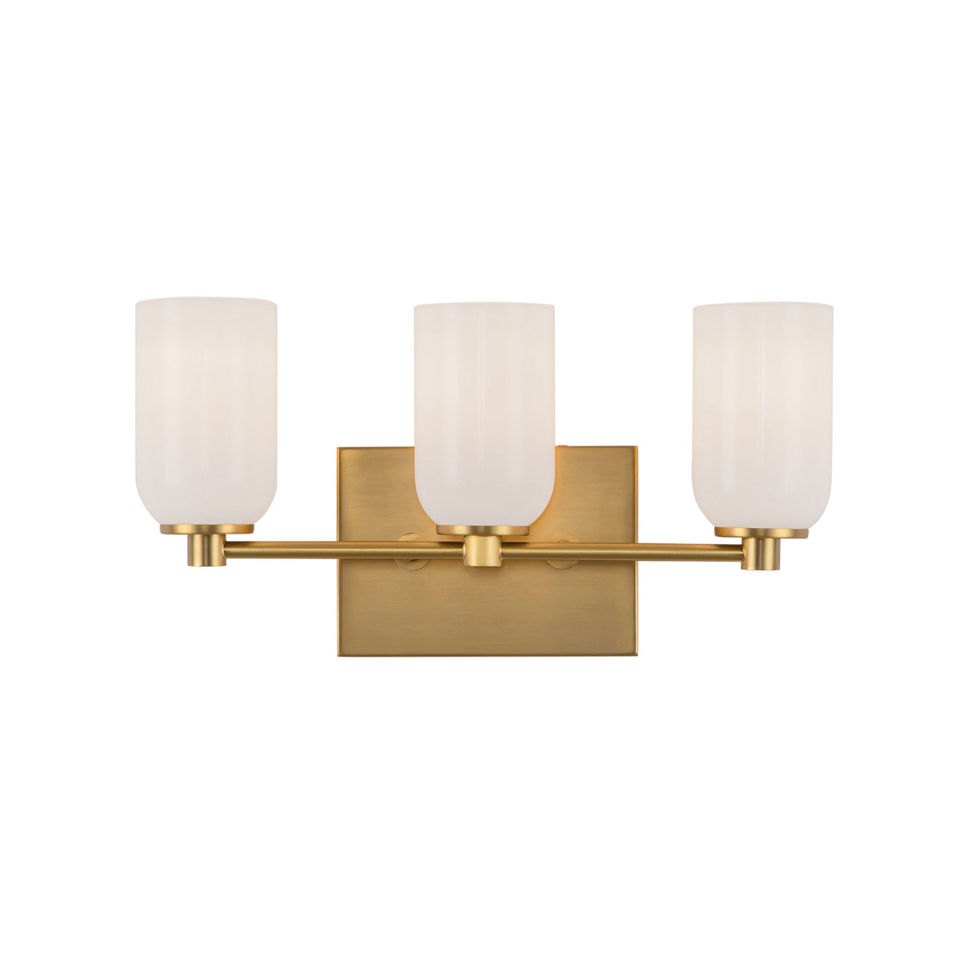Kuzco VL57718-BG/GO Vanity Light Fixture, UL Damp Rated, Brushed Gold/Glossy Opal Glass