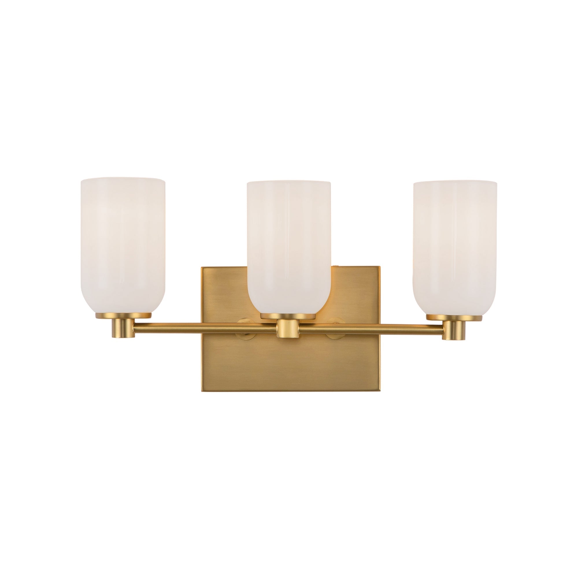 Kuzco VL57718-BG/GO Vanity Light Fixture, UL Damp Rated, Brushed Gold/Glossy Opal Glass