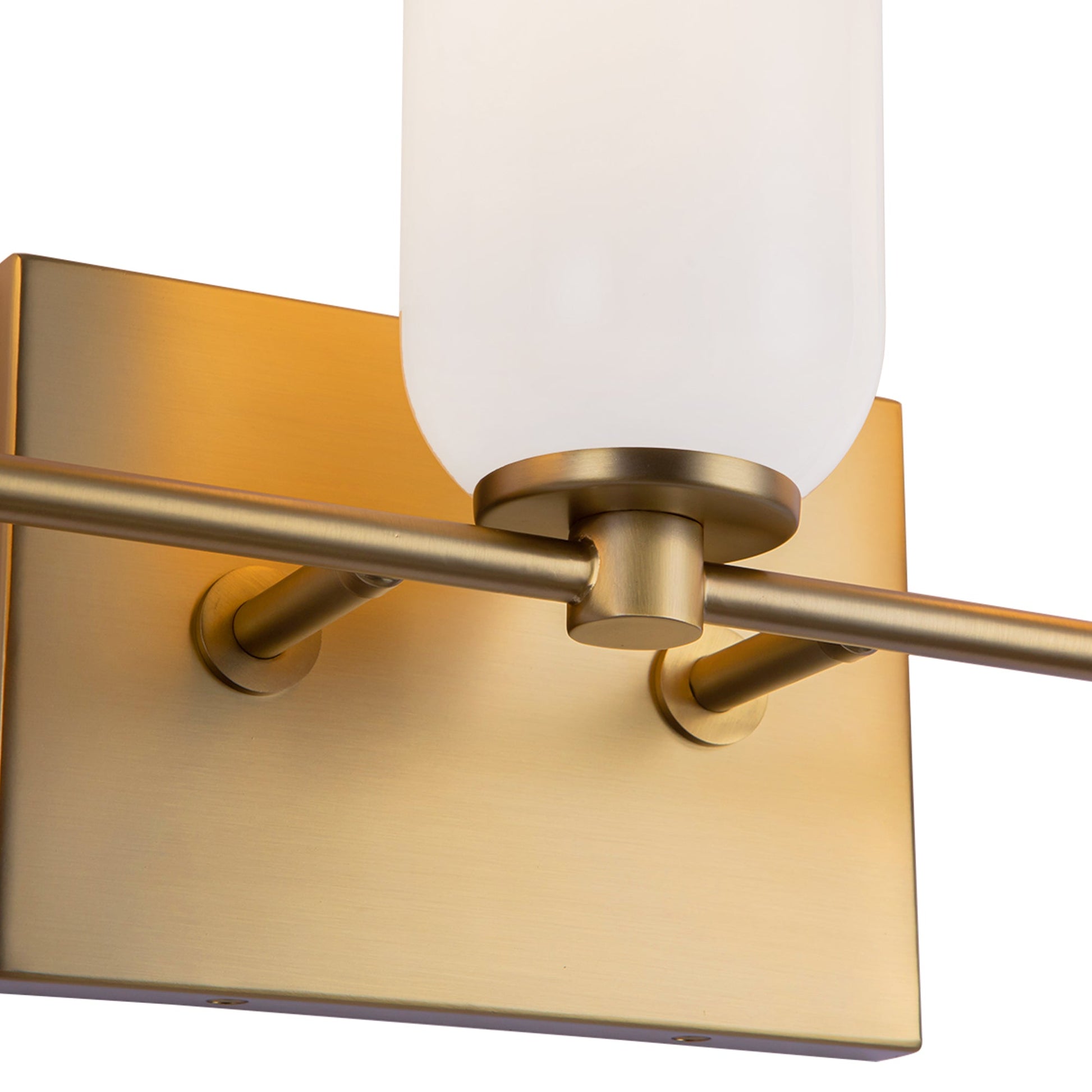 Kuzco VL57718-BG/GO Vanity Light Fixture, UL Damp Rated, Brushed Gold/Glossy Opal Glass