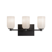 Kuzco Nola VL57718-BK/GO Vanity Light Fixture, UL Damp Rated, Black/Glossy Opal Glass