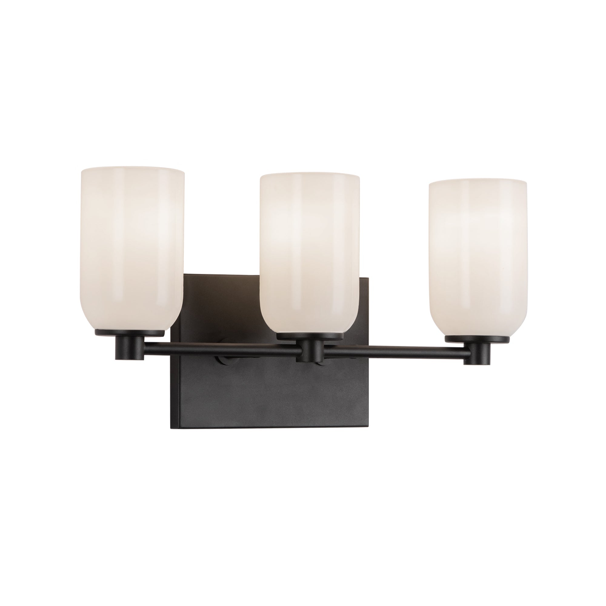 Kuzco Nola VL57718-BK/GO Vanity Light Fixture, UL Damp Rated, Black/Glossy Opal Glass