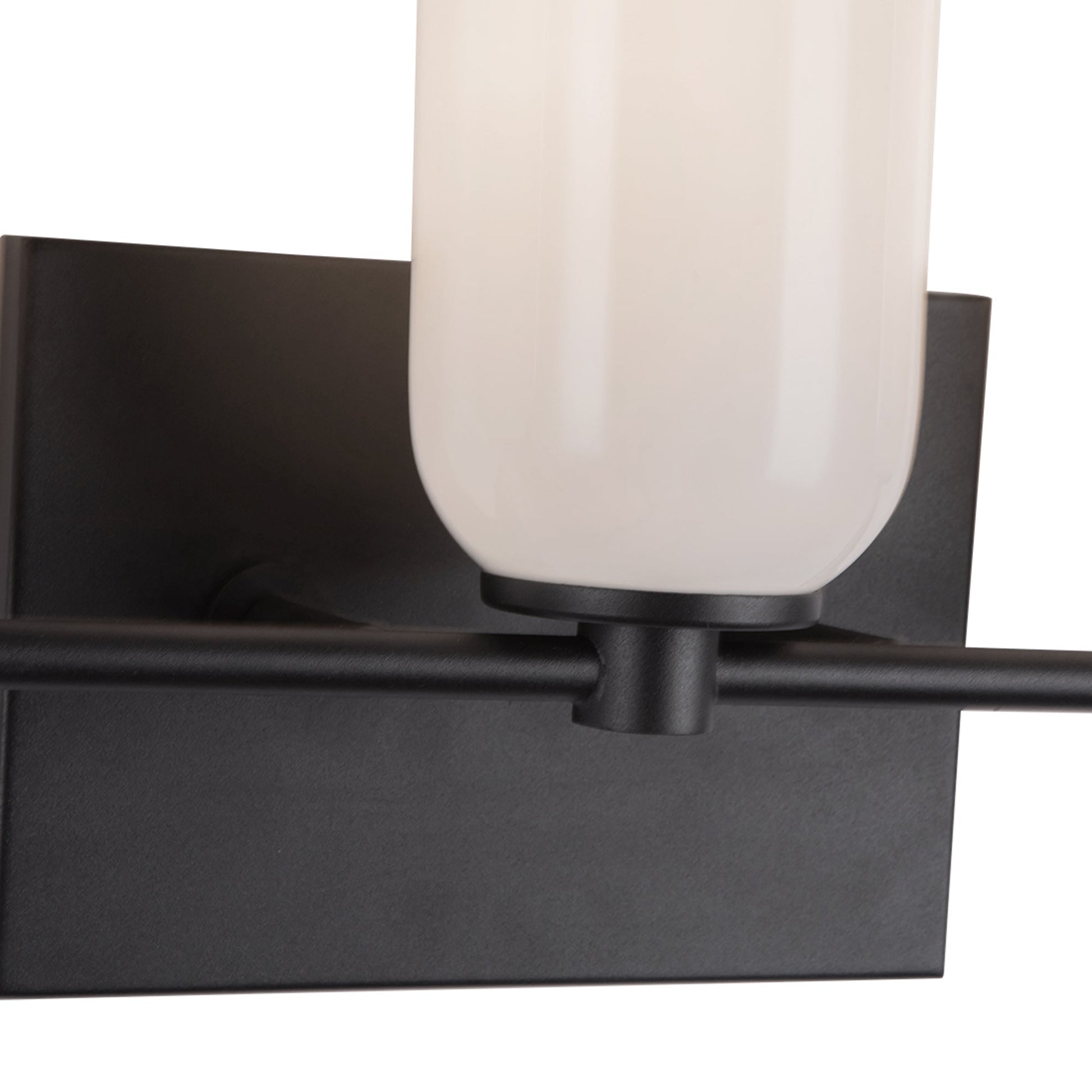 Kuzco Nola VL57718-BK/GO Vanity Light Fixture, UL Damp Rated, Black/Glossy Opal Glass
