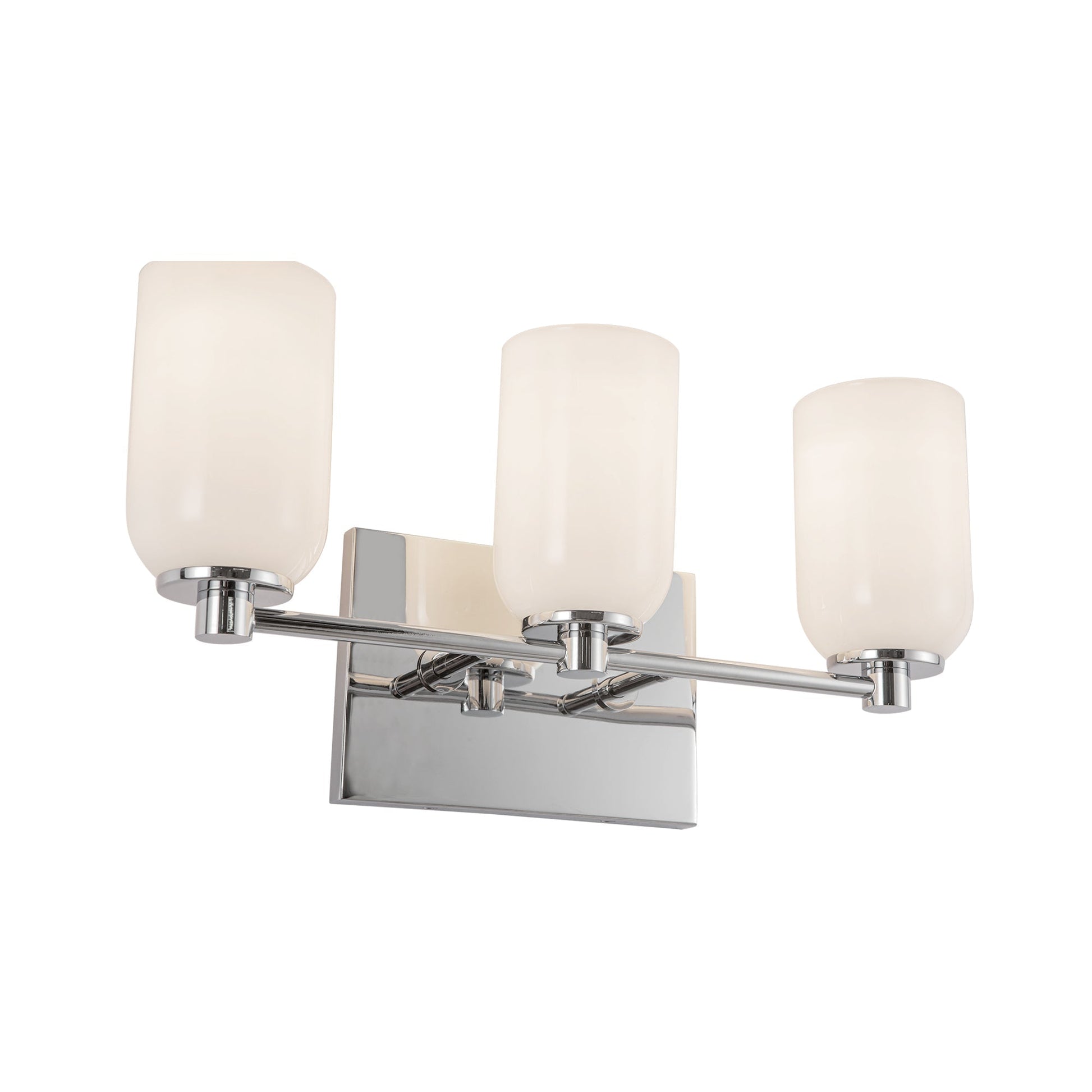 Kuzco Nola VL57718-CH/GO Vanity Light Fixture, UL Damp Rated, Chrome/Glossy Opal Glass