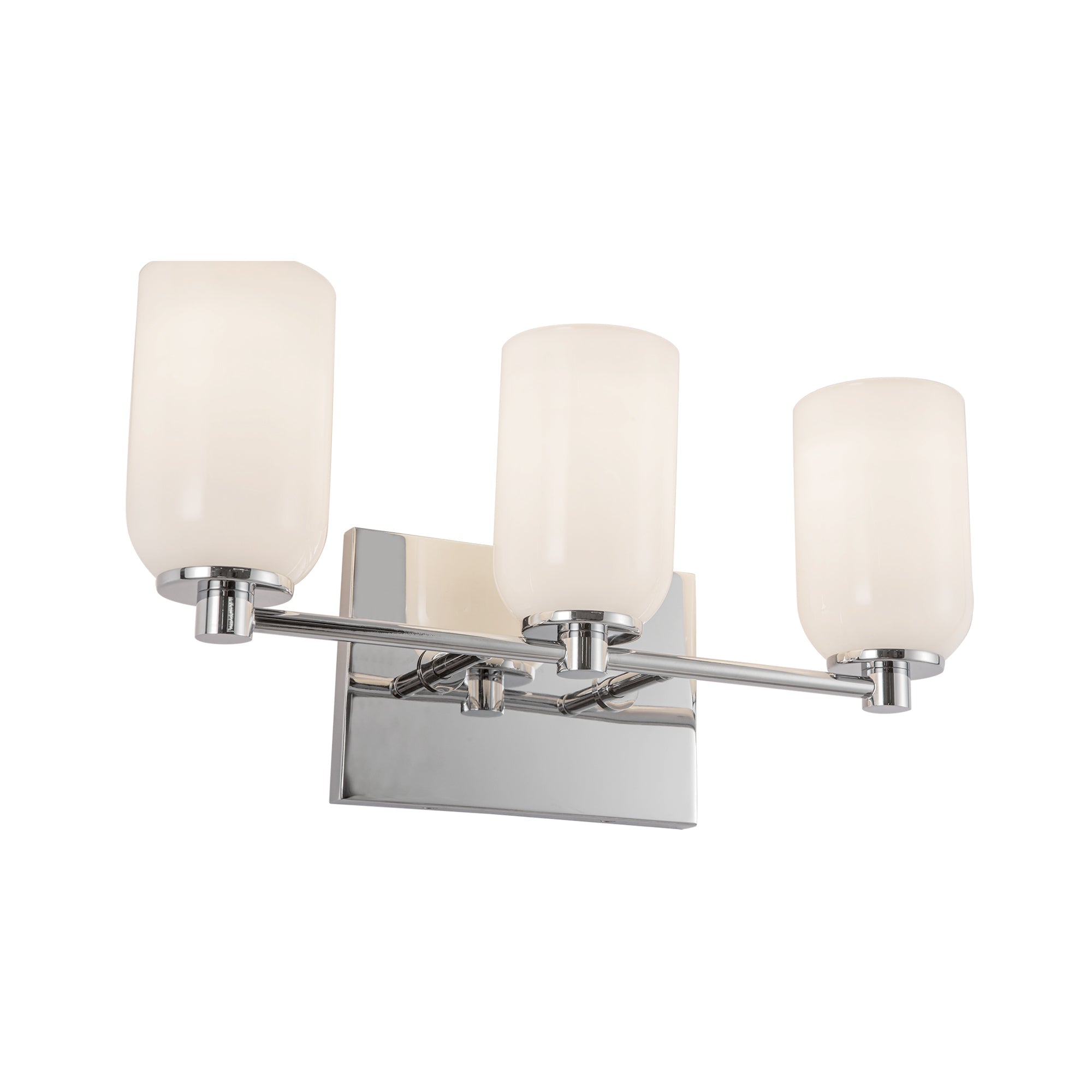 Kuzco Nola VL57718-CH/GO Vanity Light Fixture, UL Damp Rated, Chrome/Glossy Opal Glass