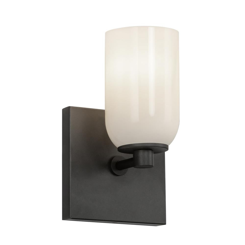 Kuzco Nola WS57704-BK/GO Wall Sconce, UL Damp Rated, Black/Glossy Opal