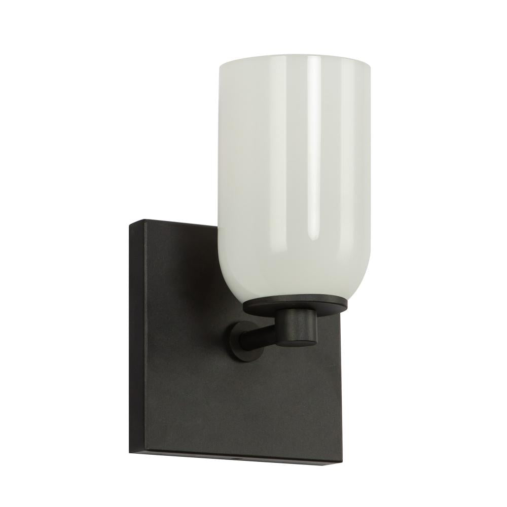 Kuzco Nola WS57704-BK/GO Wall Sconce, UL Damp Rated, Black/Glossy Opal