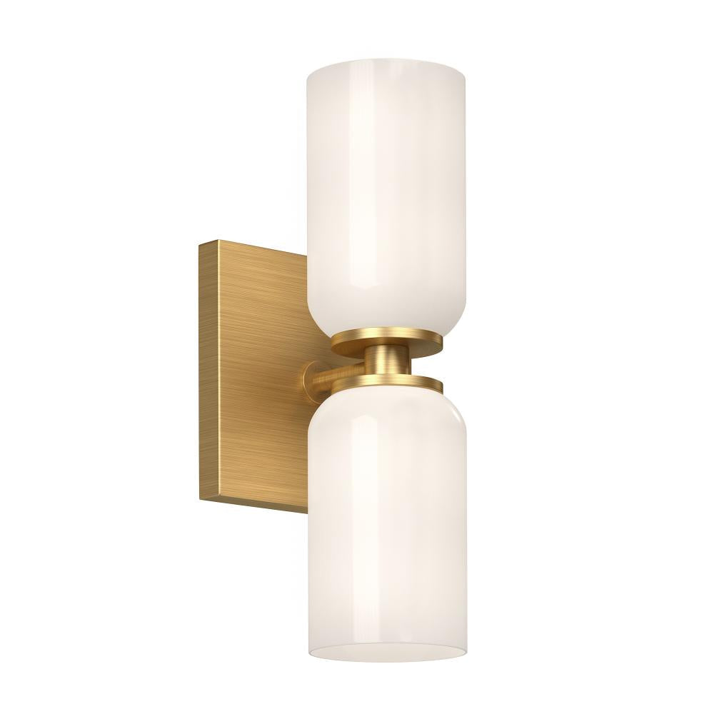 Kuzco WS57712-BG/GO Nola 3-in Wall Sconce, UL Listed, Brushed Gold/Glossy Opal Glass