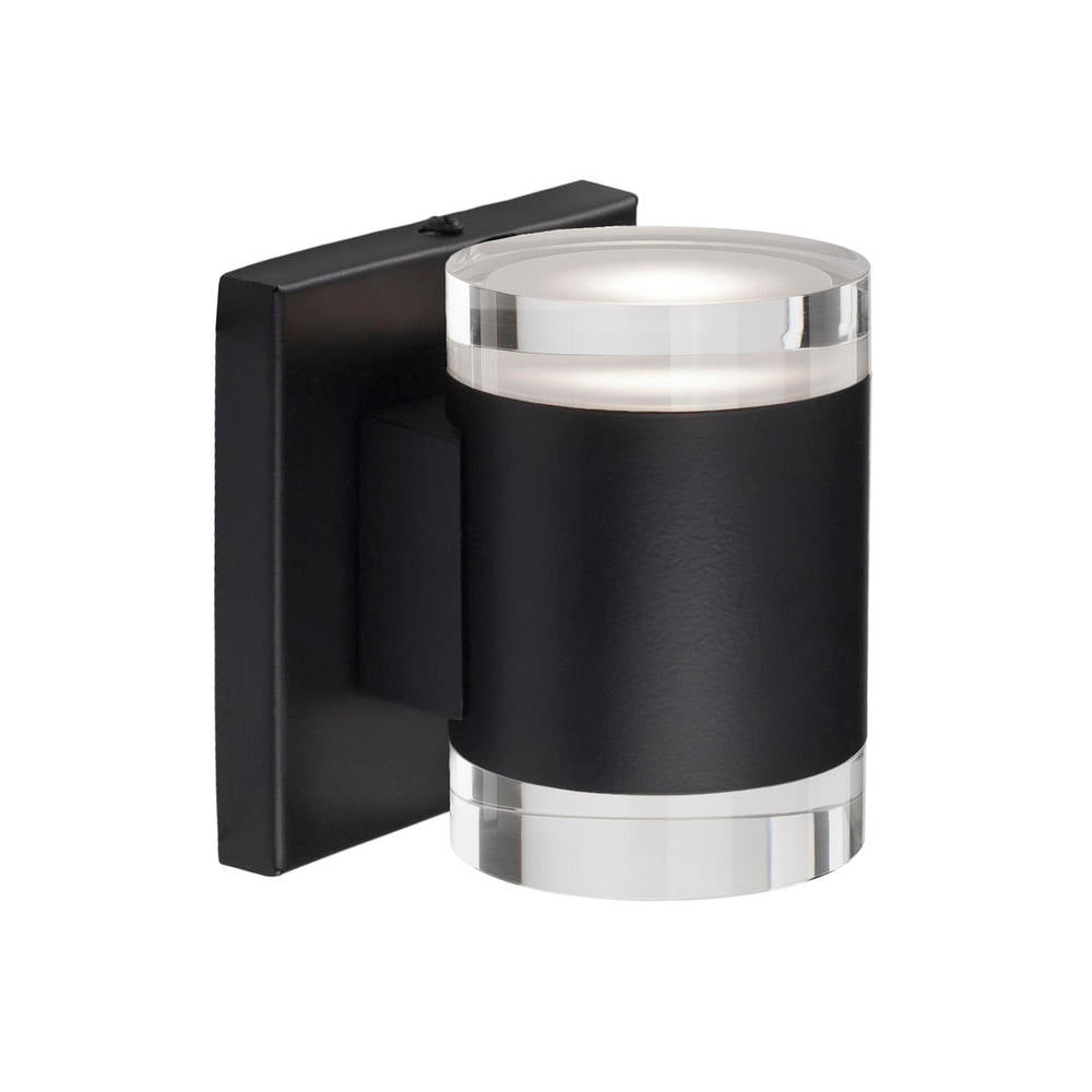 Kuzco 601431BK-LED Norfolk 5-in Black LED Wall Sconce, UL Damp Rated, Black