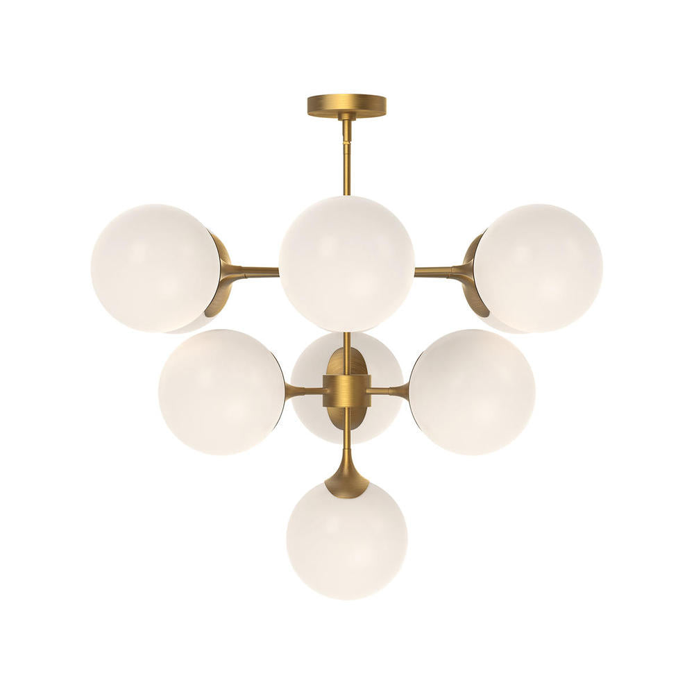 ALORA MOOD Lighting CH505335AGOP Chandelier, 10 Lights, Aged Gold/Opal Matte Glass
