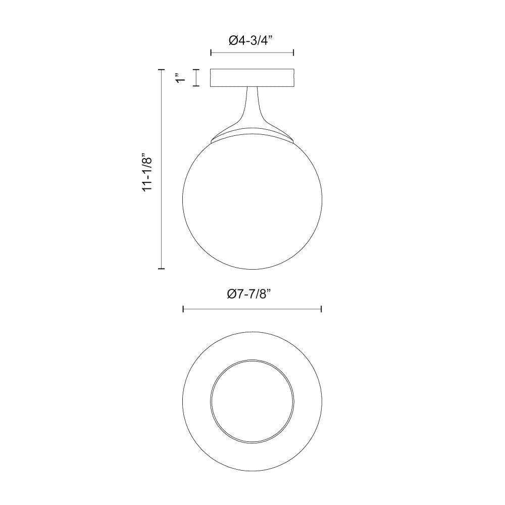 ALORA MOOD Lighting FM505108MBOP Flush Mount, UL Damp Rated, Matte Black/Opal Matte Glass