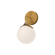 ALORA MOOD Lighting WV505106AGOP Wall/Vanity Light Fixture, UL Damp Rated, Aged Gold/Opal Matte Glass