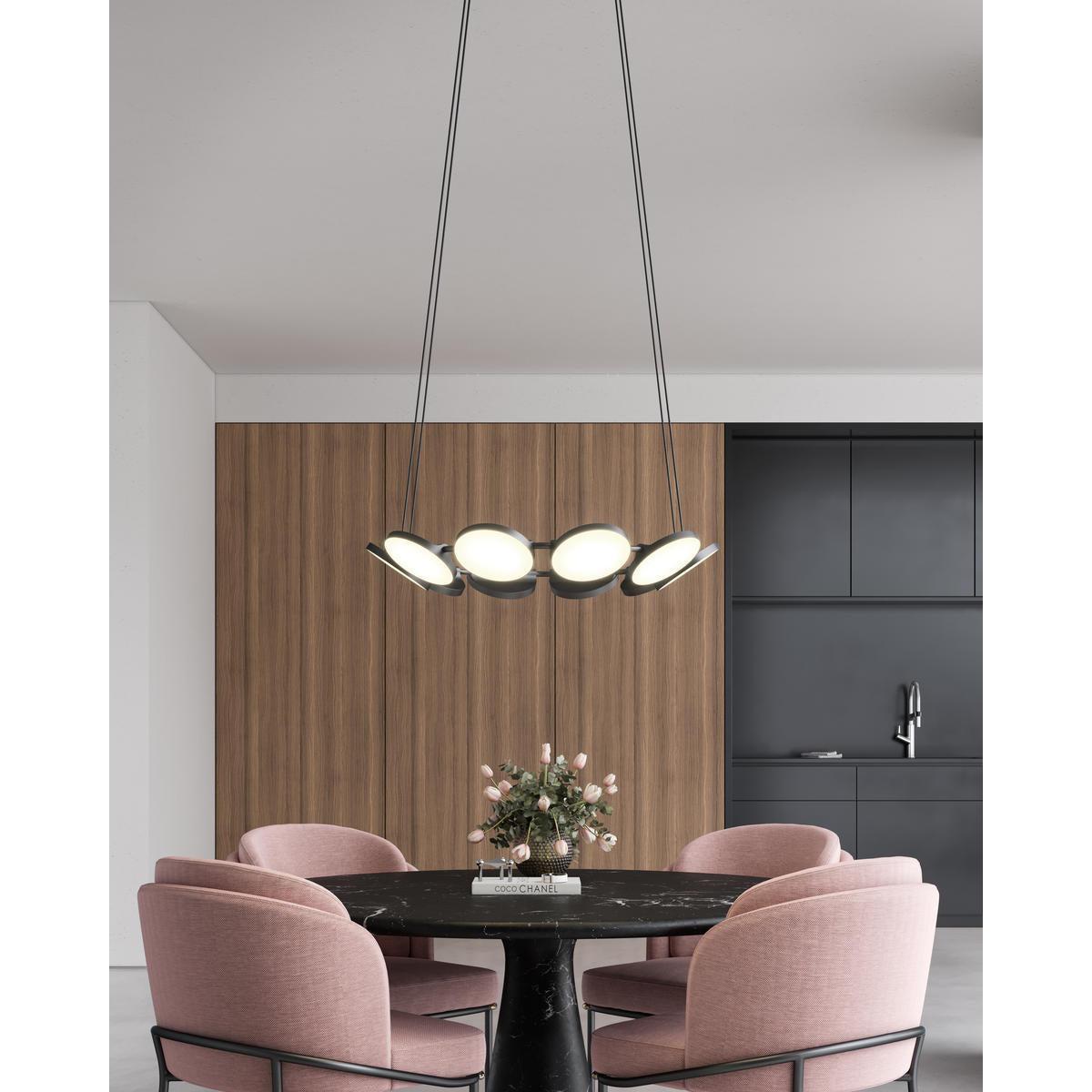 Kuzco CH72225-BK Novel 25-in LED Chandelier, UL Listed, Black