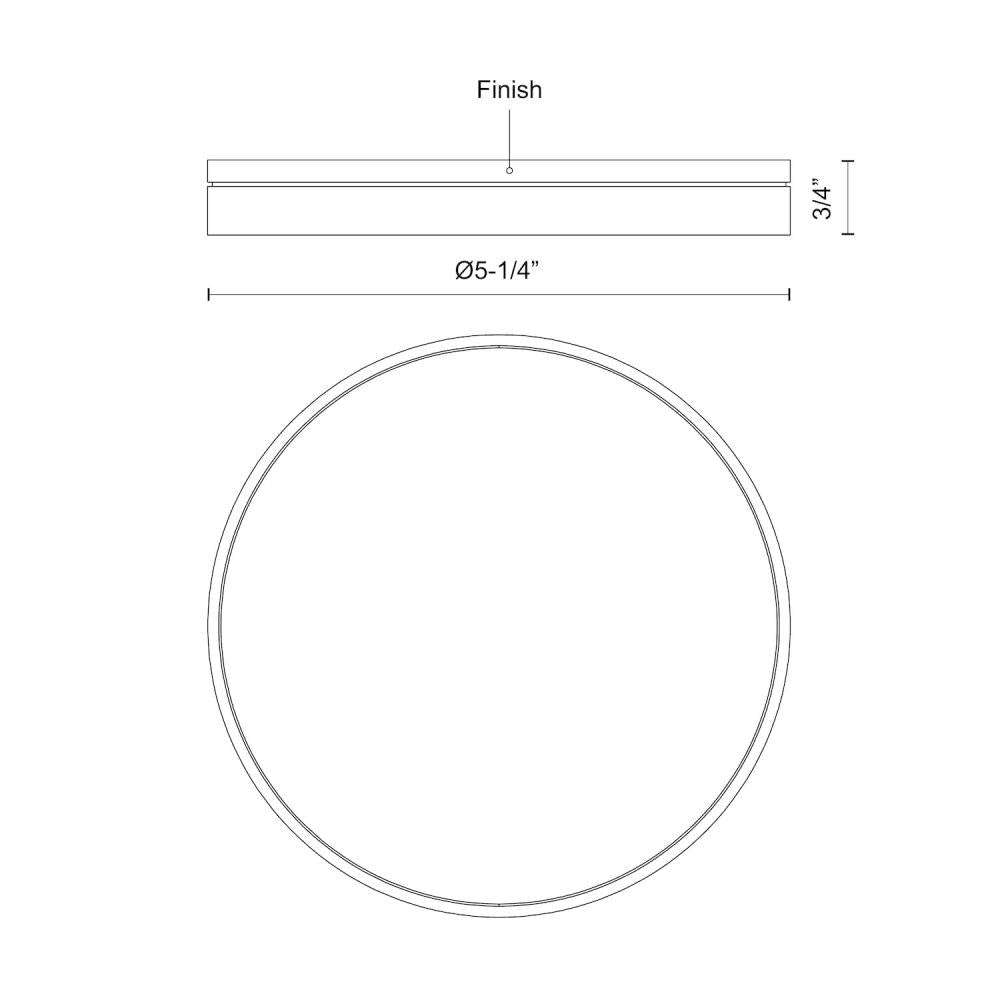 Kuzco FM72205-BK Flush Mount, 5-in, LED, Black