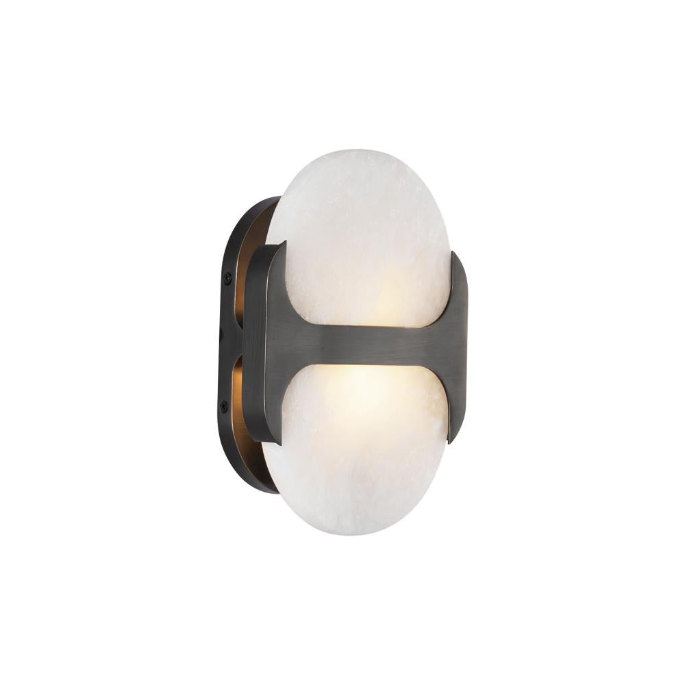 ALORA Lighting Odin WV357109UBAR Wall Vanity Light Fixture, UL Damp Rated, Urban Bronze/Alabaster