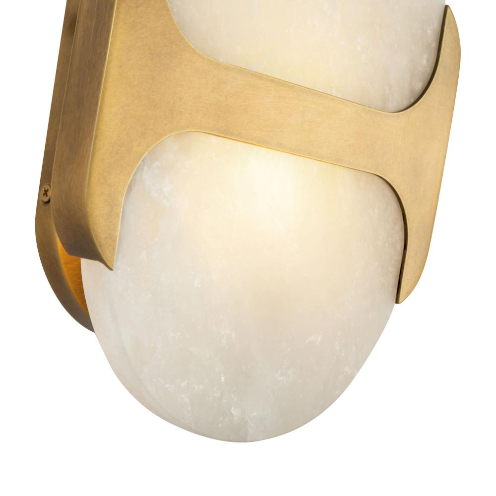 ALORA Lighting WV357109VBAR Vanity Wall Light Fixture, UL Damp Rated, Vintage Brass/Alabaster
