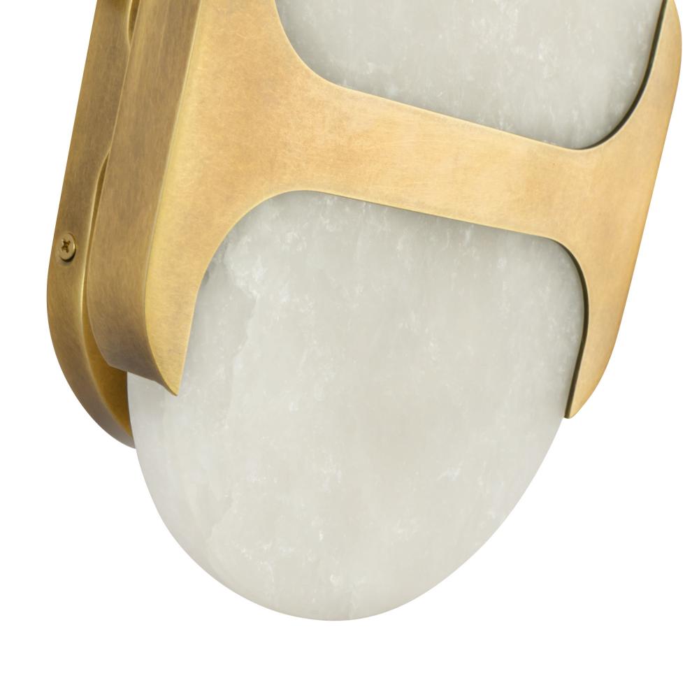 ALORA Lighting WV357109VBAR Vanity Wall Light Fixture, UL Damp Rated, Vintage Brass/Alabaster