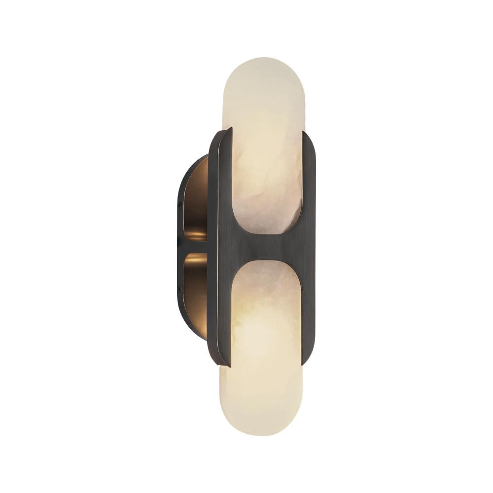 ALORA Lighting Odin WV357214UBAR Wall Vanity Light Fixture, UL Damp Rated, Urban Bronze/Alabaster