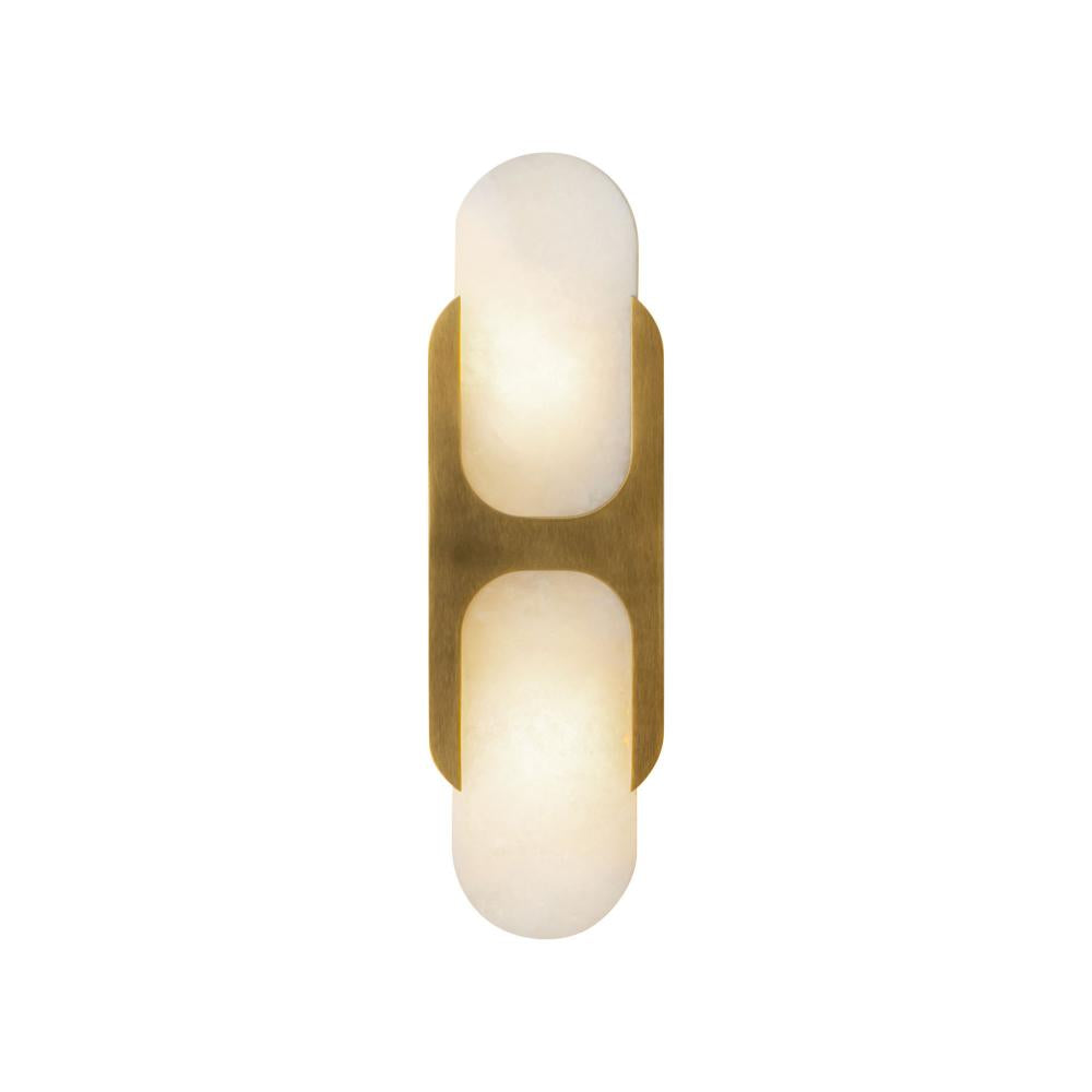 ALORA Lighting WV357214VBAR Vanity Light Fixture, UL Damp Rated, Vintage Brass/Alabaster