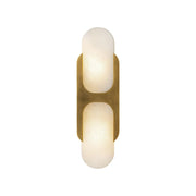 ALORA Lighting WV357214VBAR Vanity Light Fixture, UL Damp Rated, Vintage Brass/Alabaster