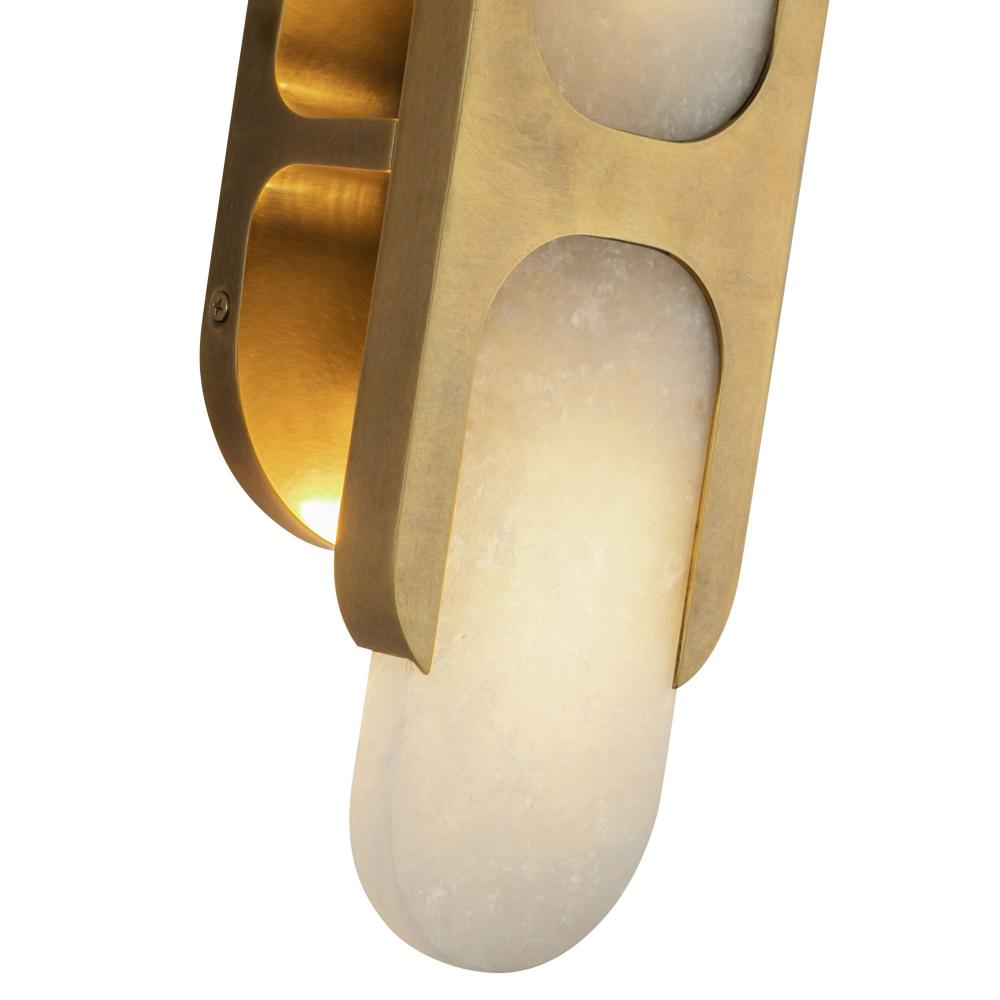 ALORA Lighting WV357214VBAR Vanity Light Fixture, UL Damp Rated, Vintage Brass/Alabaster