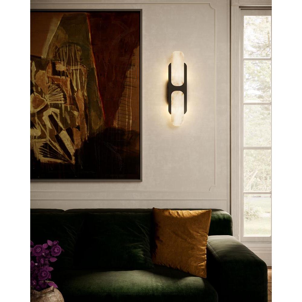 ALORA Lighting WV357217UBAR Socket Wall Vanity Light Fixture, UL Damp Rated, Urban Bronze/Alabaster