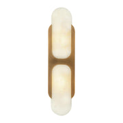 ALORA Lighting Odin WV357217VBAR Wall Vanity Light Fixture, UL Damp Rated, Vintage Brass/Alabaster