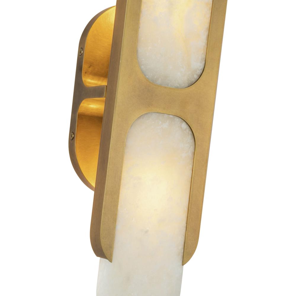 ALORA Lighting Odin WV357217VBAR Wall Vanity Light Fixture, UL Damp Rated, Vintage Brass/Alabaster
