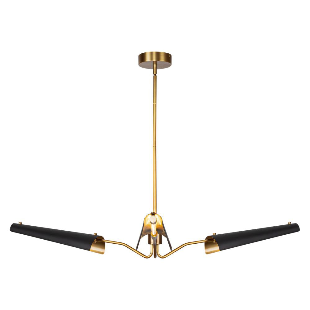 ALORA Lighting CH347346MBVB LED Chandeliers, 46-in, Matte Black/Vintage Brass