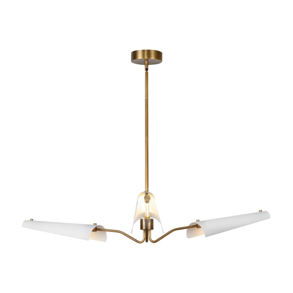 ALORA Lighting CH347346MWVB LED Chandelier, Vintage Brass/Matte White