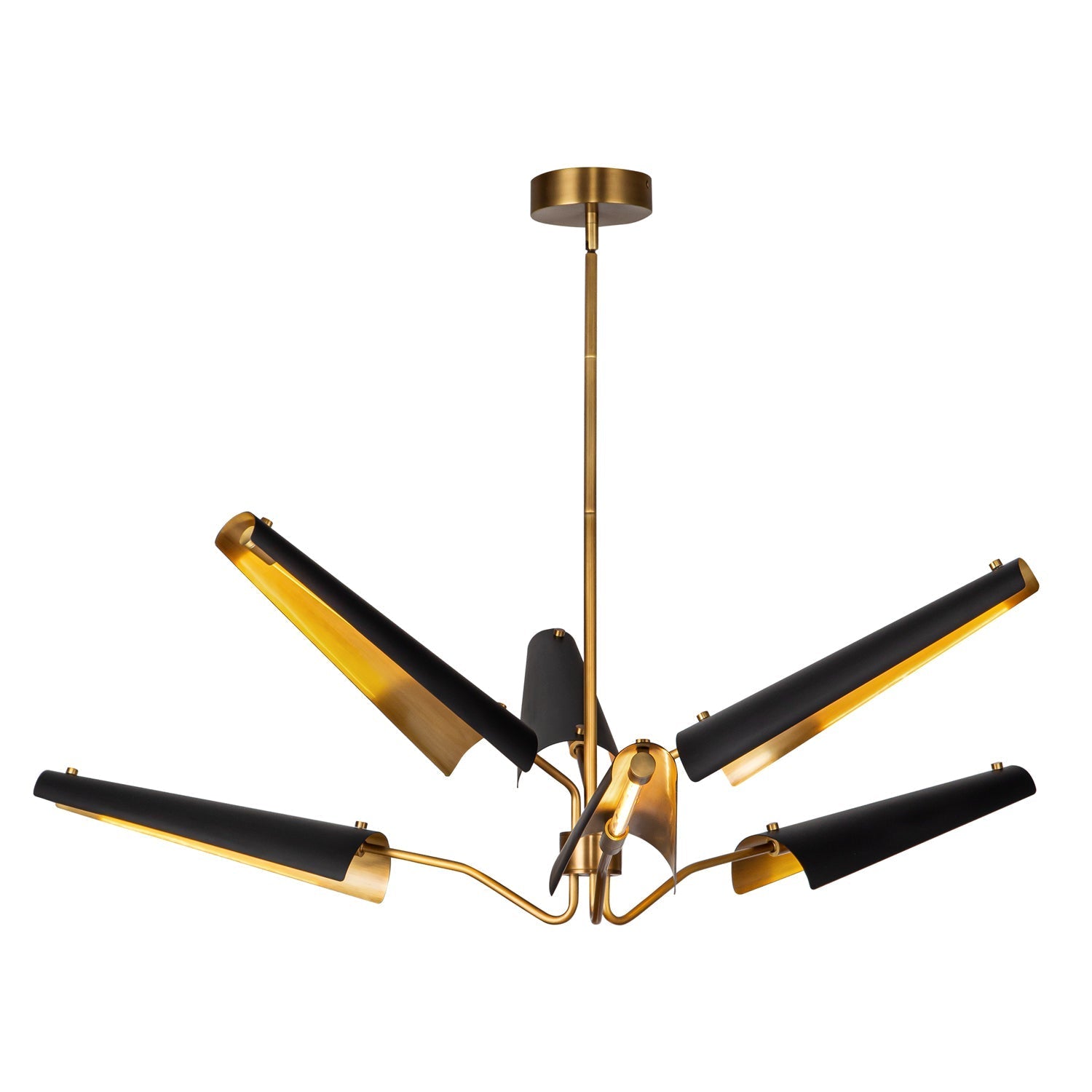 ALORA Lighting CH347646MBVB-UNV LED Chandelier, 46-in, Matte Black/Vintage Brass