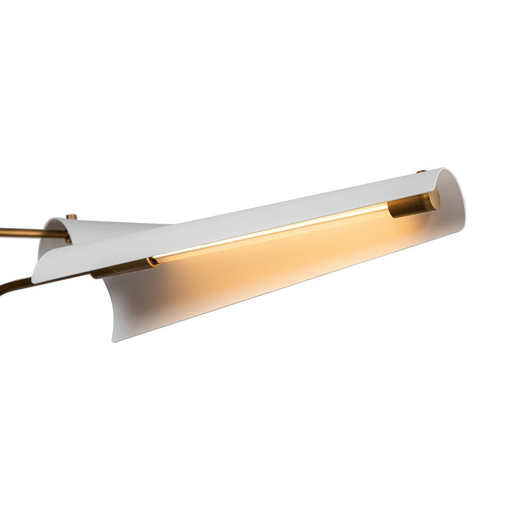 ALORA Lighting CH347646MWVB Osorio 46-in LED Chandelier, UL Damp Rated, Matte White/Vintage Brass