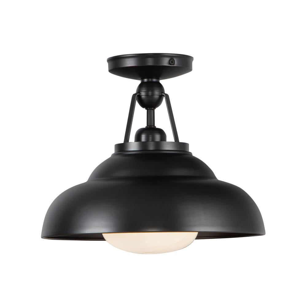ALORA Lighting Palmetto SF344012UBGO Semi Flush Mount, UL Damp Rated, Urban Bronze/Glossy Opal