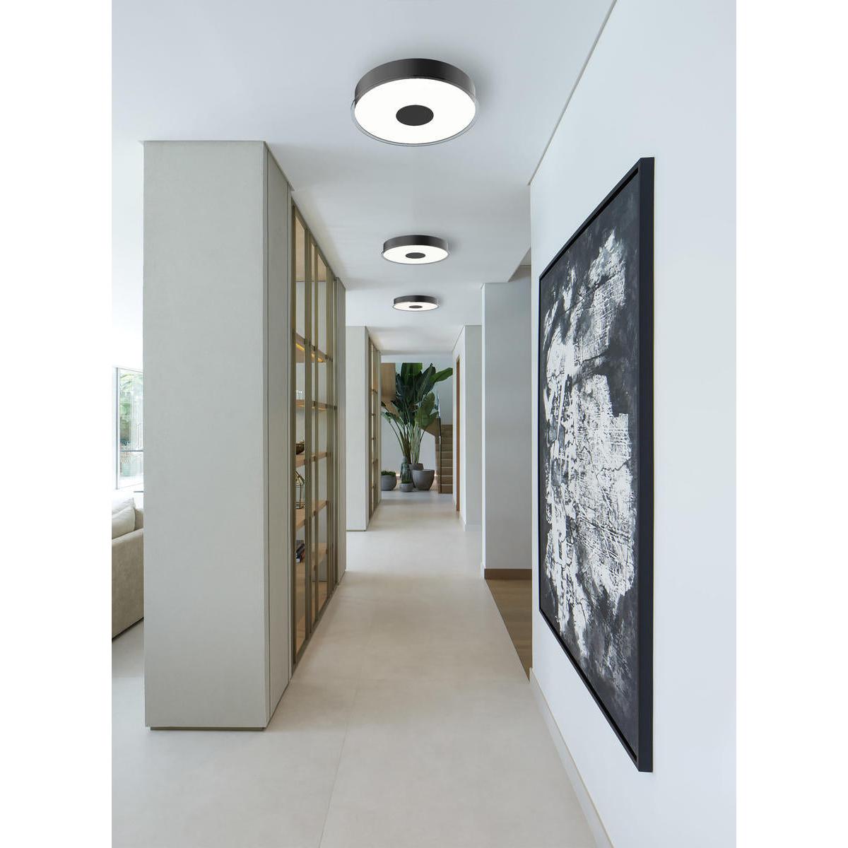 Kuzco Parker FM7616-BK Flush Mount Light Fixture, UL Damp Rated, Black