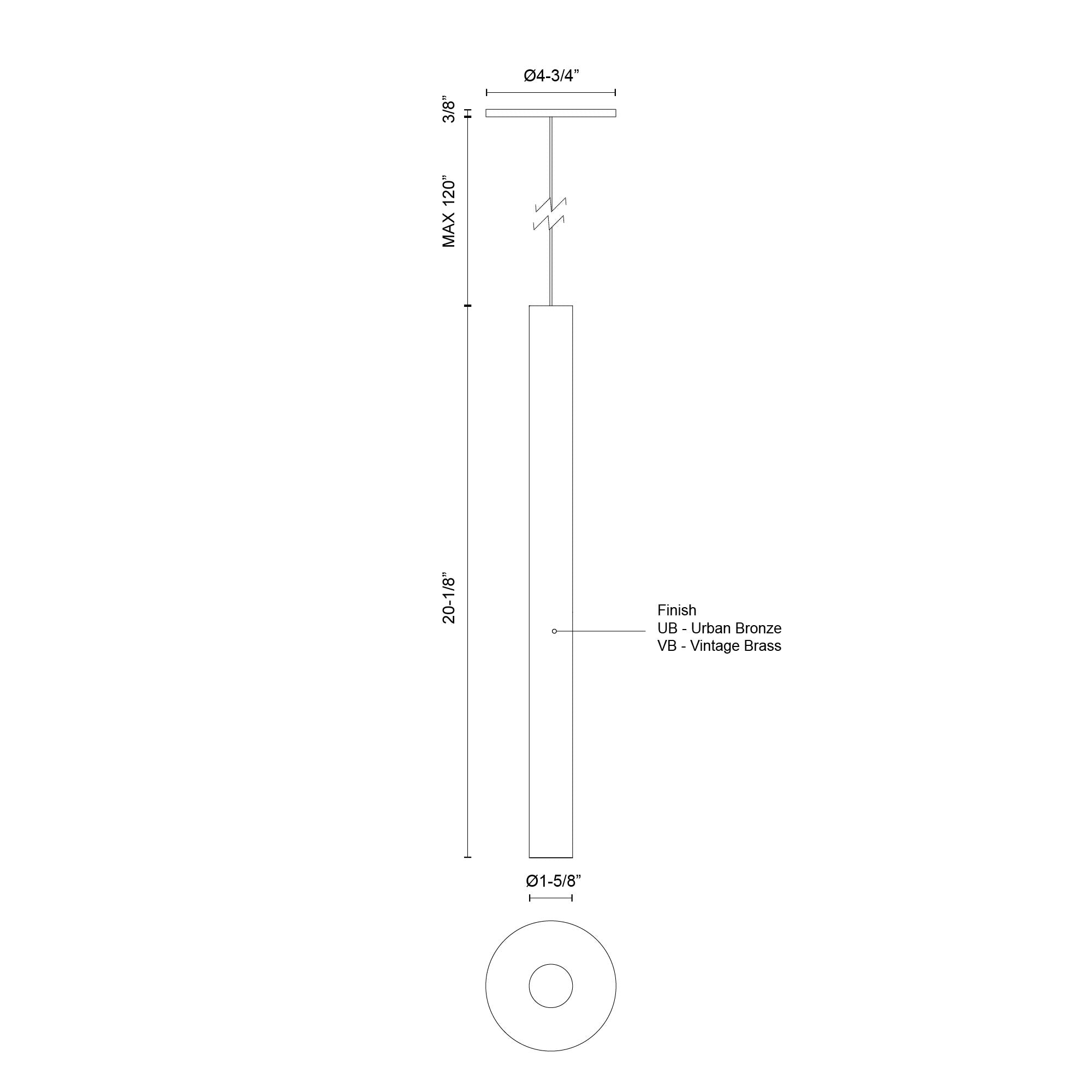 Kuzco Mason PD90420-VB Pendant, LED, Vintage Brass