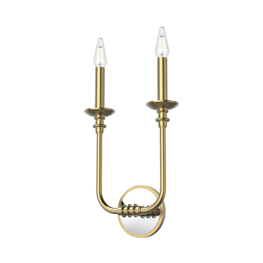 ALORA Lighting WV351502VB Peabody 2 Lights Wall/Vanity Light Fixture, Vintage Brass