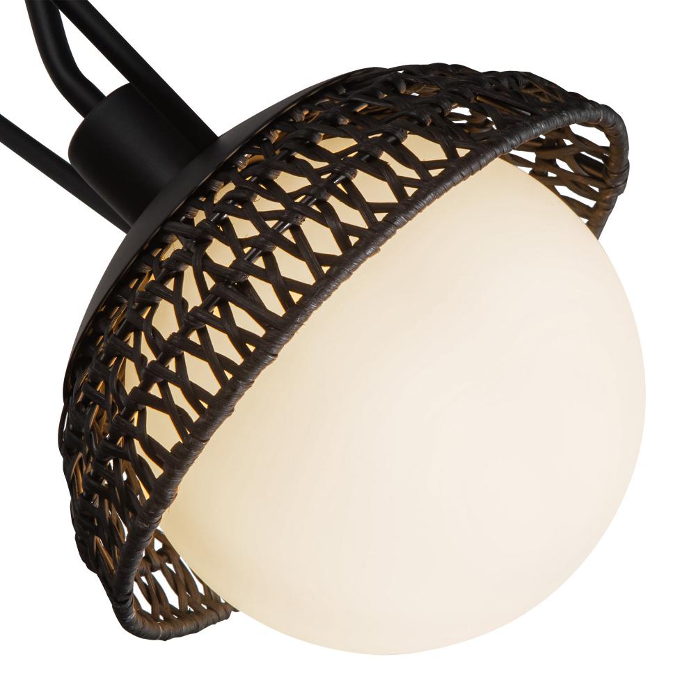 ALORA MOOD Lighting CH490340MBOP Chandelier, Indoor/Outdoor, Matte Black/Opal Glass