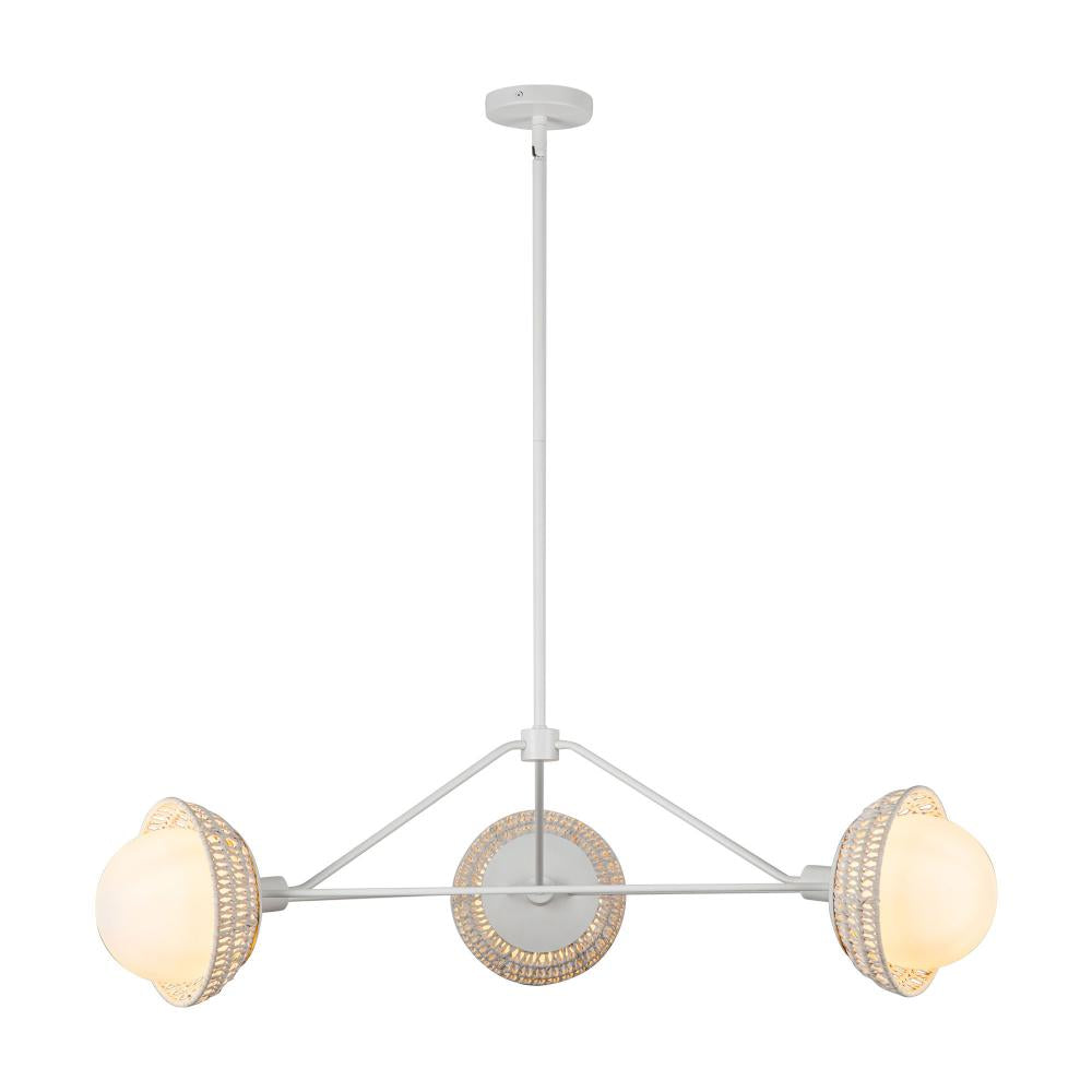 ALORA MOOD Lighting Perth CH490340WHOP Chandelier, Indoor/Outdoor, White/Opal Glass